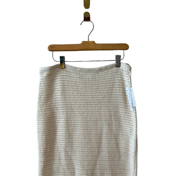 House of Harlow 1960 Revolve Crochet Midi Skirt Cream L - Picture 2 of 6